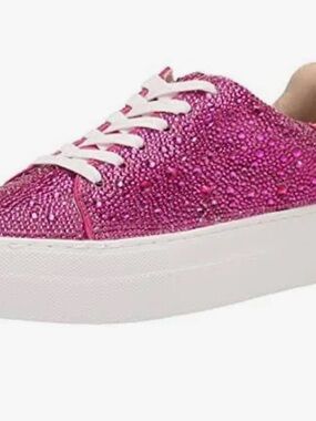Betsey Johnson Sidny Fuchsia Glitter Sneakers